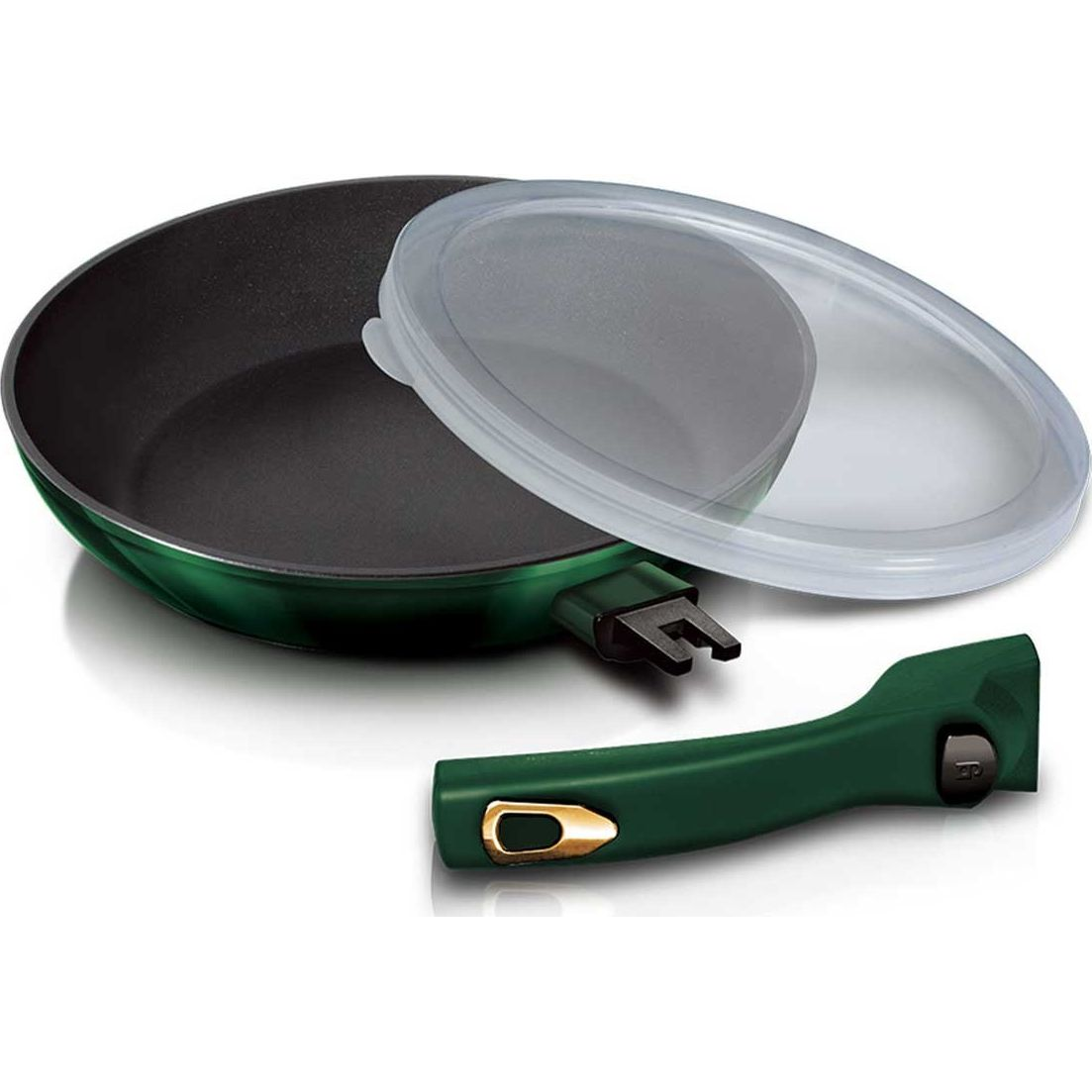 BerlingerHaus BH/6087 Emerald Collection Serpenyő - Levehető Nyéllel, 24 cm, Smaragdzöld (BH-6087 Kinghoff)