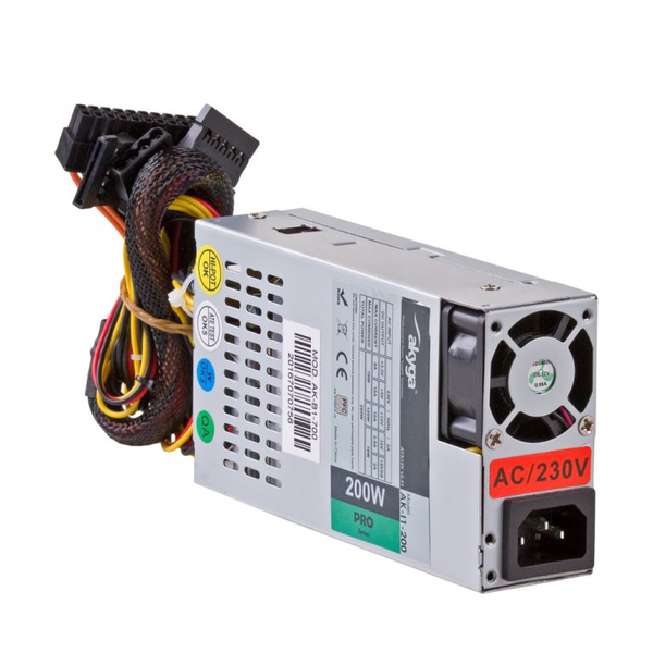 Захранване Akyga Power Supply 1U mini ITX / Flex ATX 200W AK-I1-200, P4, PFC, Вентилатор, 3 x SATA
