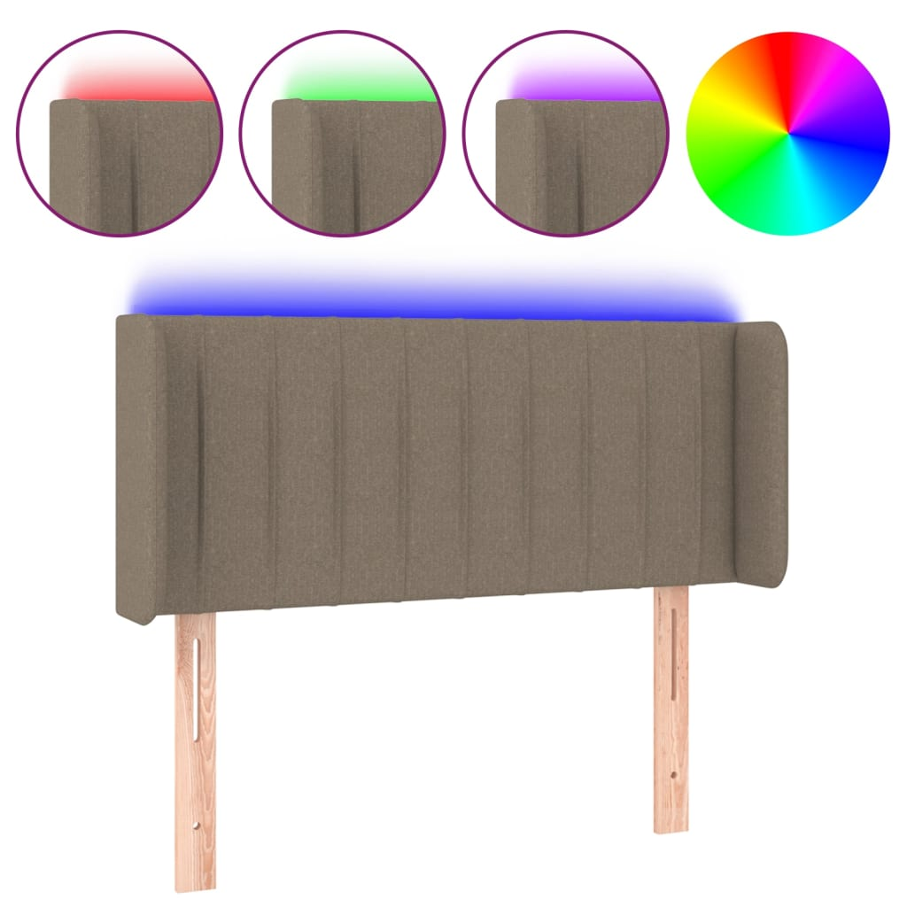 tópszínű szövet LED-es fejtámla 103 x 16 x 78/88 cm (3123468)