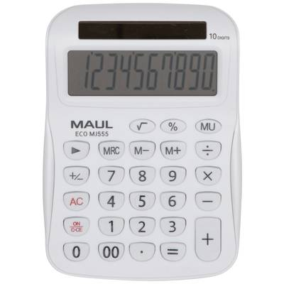 Maul ECO MJ 555 Asztali számítógép Fehér Kijelző (számjegy): 10 Napenergiával üzemeltetett (Sz x Ma x Mé) 110 x 154 x 27 mm (7263502) (7263502)