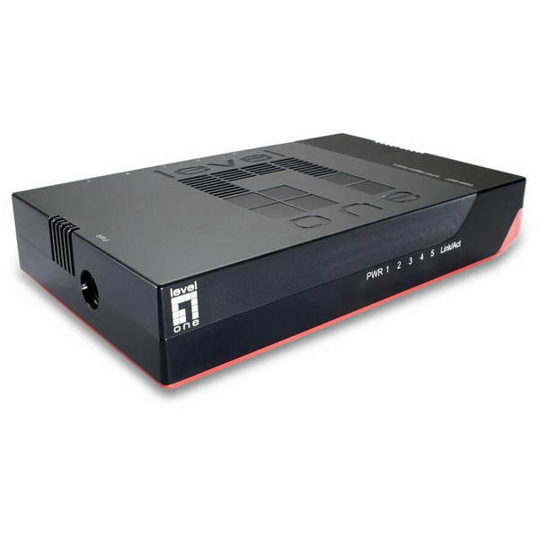 LevelOne GSW-0507 switch No administrado Gigabit Ethernet (10/100/1000) Negro, Rojo