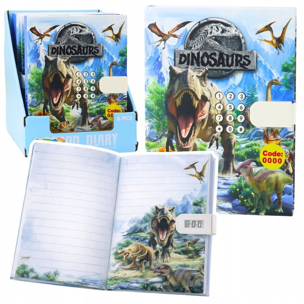 Lean Toys Naplófüzet Kód Dinoszauruszok Dallamok Színes Oldalak