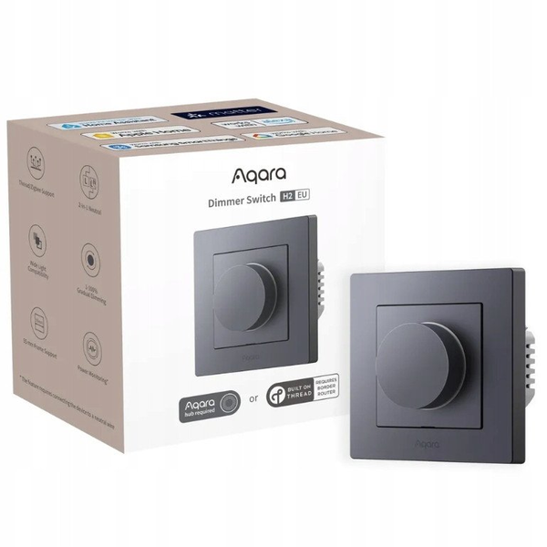 AQARA AQA-KAP-H2DIM-G H2 Dimmer fényerőszabályzós Zigbee + Thread okos villanykapcsoló szürke
