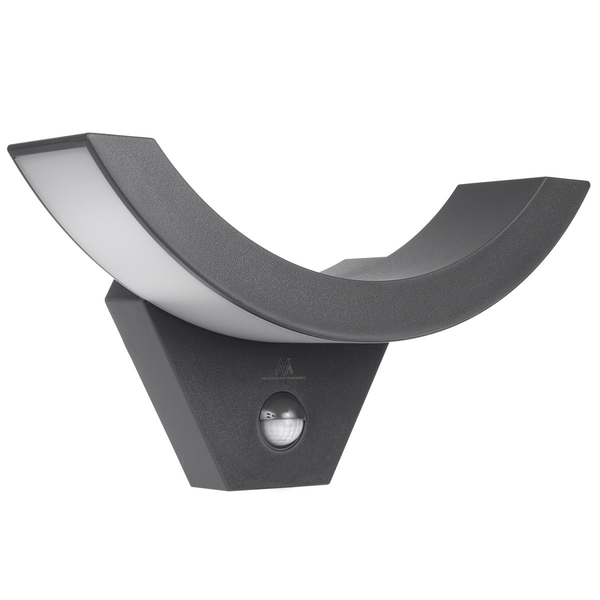LED svetilka Maclean 290GR stenska, s PIR senzorjem, 10W, IP54, 200lm, siva