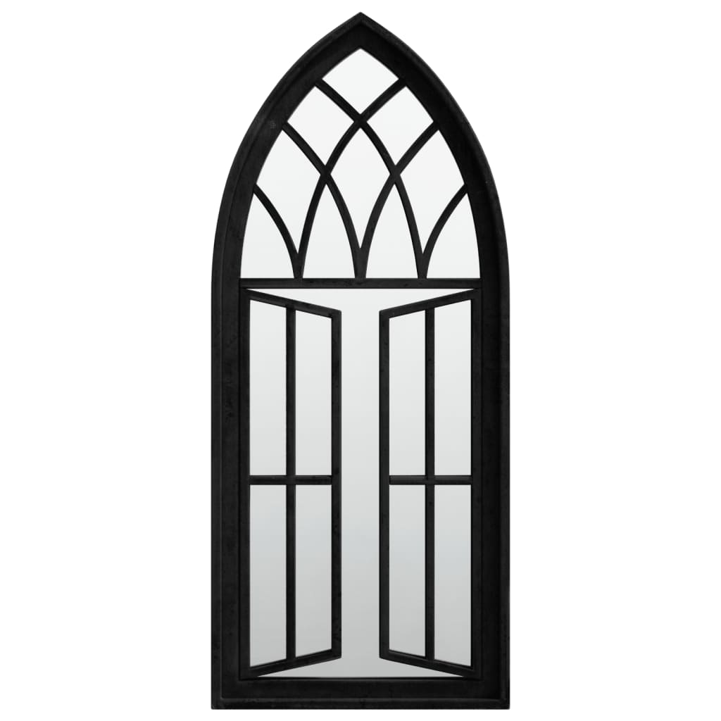 fekete vas kerti tükör kültéri használatra 70 x 30 cm (318364)