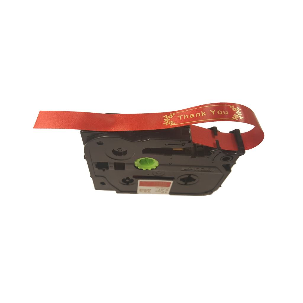 Brother P-touch TZe-RW34 bordó selyem szalag arany színű feliratokhoz (TZERW34) (TZERW34)