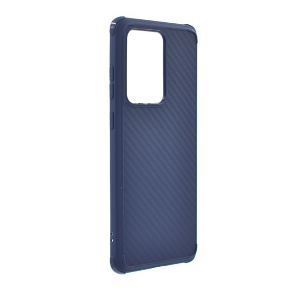 ROAR CARBON ARMOR szilikon telefonvédő (közepesen ütésálló, légpárnás sarok, karbon minta) KÉK [Samsung Galaxy S20 Ultra 5G (SM-G988B)] (5996457940059)