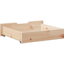 2 db tömör fenyőfa ágy alatti fiók kerekekkel 65 x 55 x 16 cm