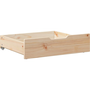 2 db tömör fenyőfa ágy alatti fiók kerekekkel 65 x 55 x 16 cm
