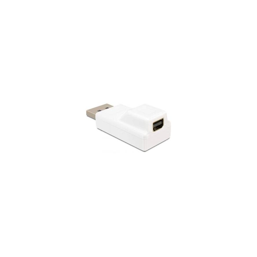 Delock Displayport 1.2 -> Displayport mini M/F adapter fehér (65240)