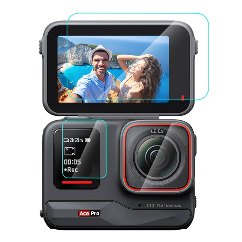 Puluz Insta360 Ace Pro 3in1 Edzett üveg kijelzővédő (PU951T)
