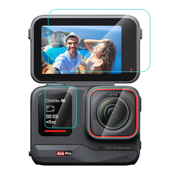 Puluz Insta360 Ace Pro 3in1 Edzett üveg kijelzővédő