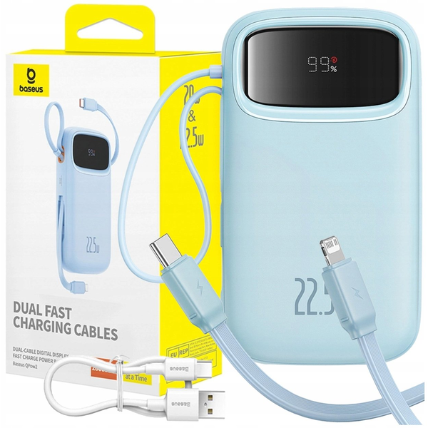 Baseus Qpow Pro+ 20000mAh 22.5W Power Bank Kék