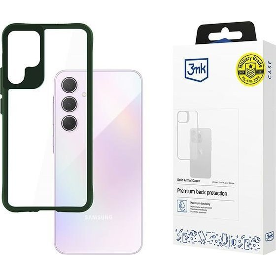 3mk Satin Armor Case+ átlátszó, TPU és PC anyagú telefontok Zöld Samsung Galaxy A35 5G (5903108592741)