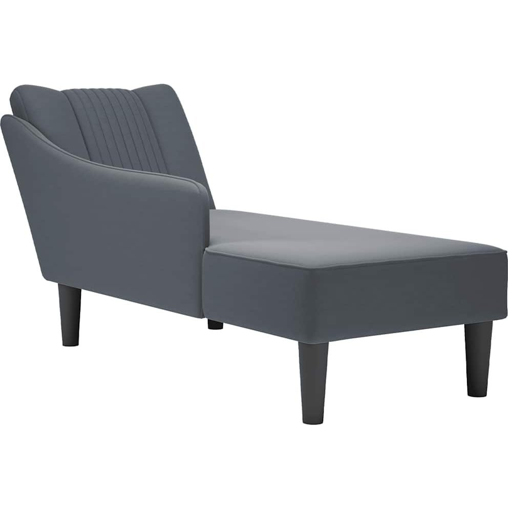 Fotel társalgó jobb karfával sötét szürke bársony (4009793)