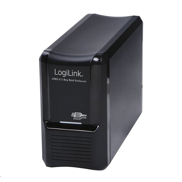 LogiLink 2x3.5" külső raid ház USB SATA  fekete (UA0154A) (UA0154A)