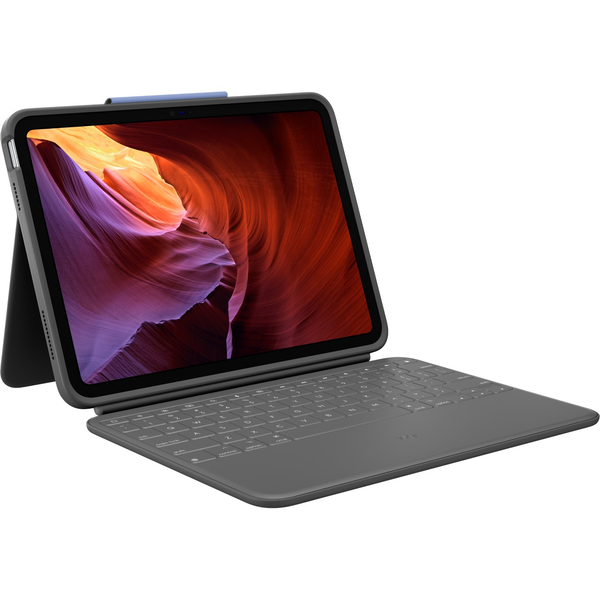 Logitech Rugged Folio QWERTZ Tysk Smart Connector Grafit