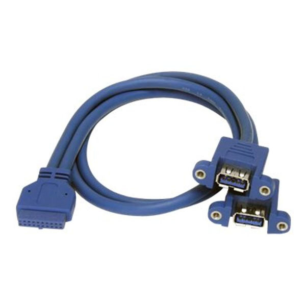 StarTech.com USB3SPNLAFHD kabel kønsskifter 2 x USB A IDC Blå