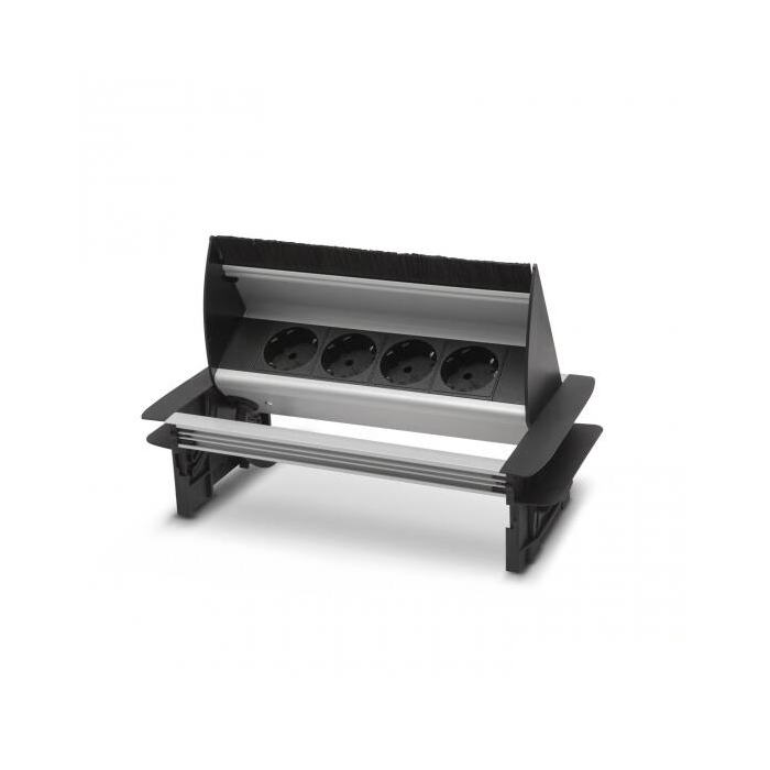 Delight 20448 4 aljzatos elosztó 1.5m - Fekete/Ezüst (20445)