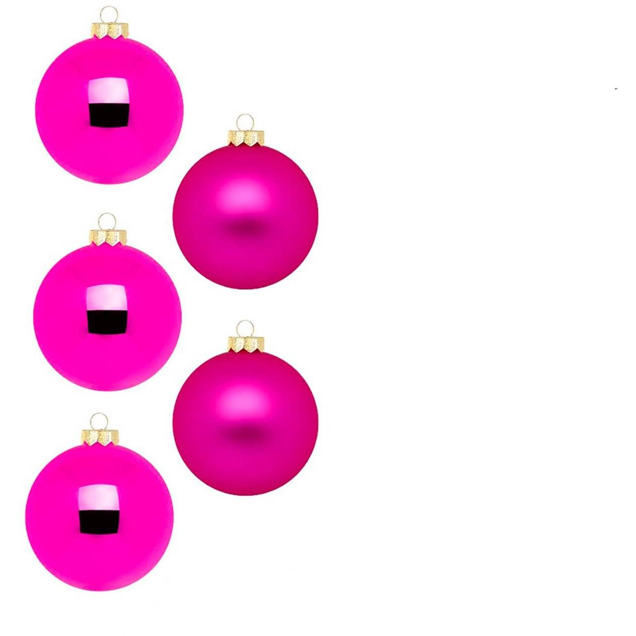 LAALU díszkészlet: rózsaszín matt/fényes 8 cm, 12 db (LAU-2885)