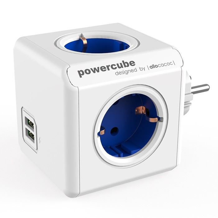 Allocacoc PowerCube Original USB hálózati elosztó fehér-kék (1202BL/DEOUPC) (1202BL/DEOUPC)