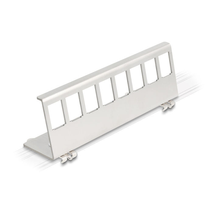 Delock Keystone fém rögzítőelem 8 porton DIN-sínhez (90657) (90657)