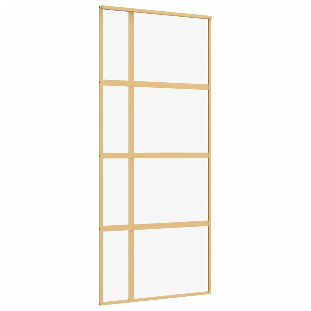 aranyszínű átlátszó ESG üveg és alumínium tolóajtó 90 x 205 cm (155191)