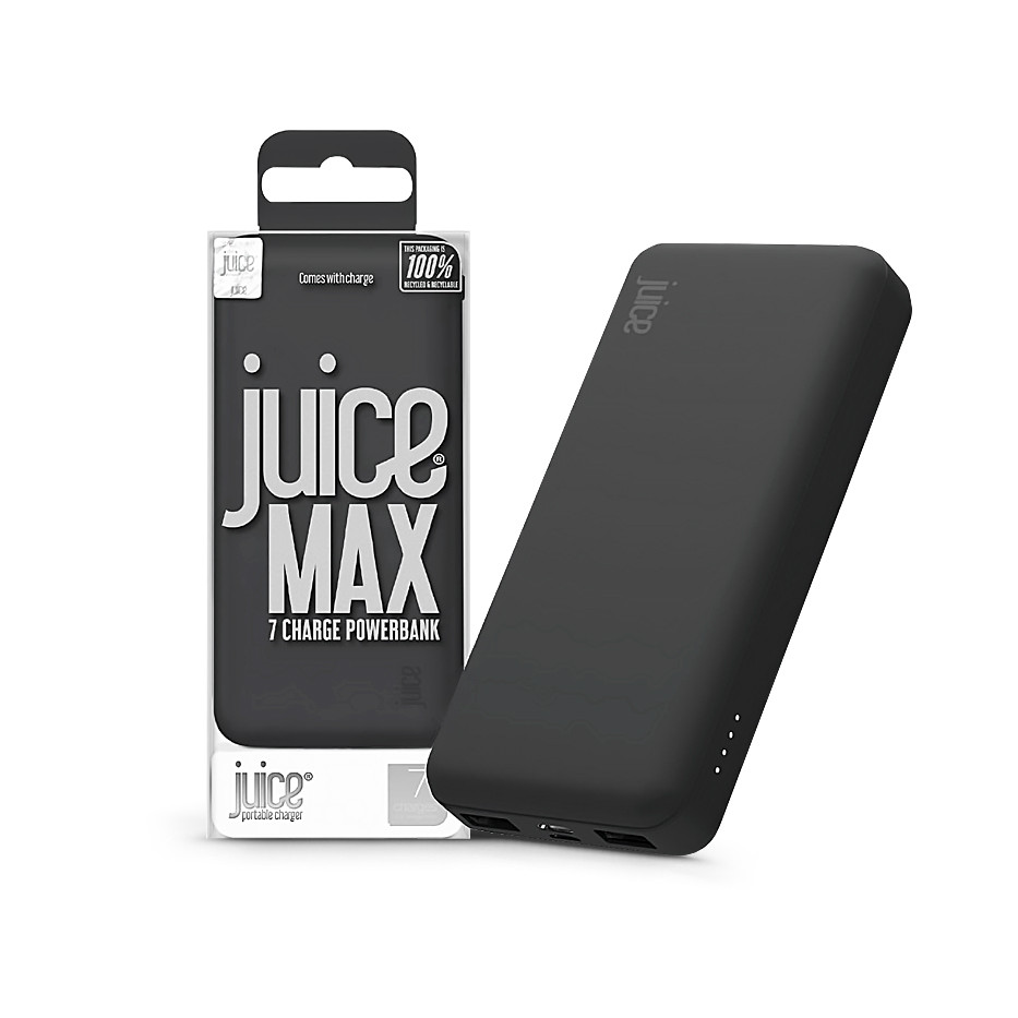 Univerzális hordozható, asztali akkumulátor töltő - Juice ECO MAX Power Bank - 2xUSB + Type-C - 20.000 mAh - fekete (JU194815)