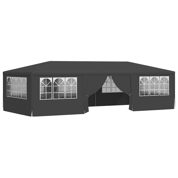 vidaXL Namiot imprezowy ze ściankami, 4x9 m, antracytowy, 90 g/m