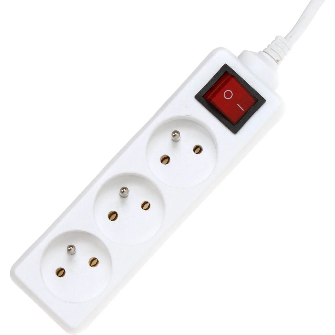 PremiumCord hosszabbító kapcsolóval 3 francia aljzat 3m fehér (pp3k-03) (pp3k-03)