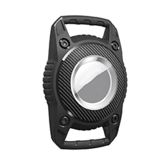 Gigapack szilikon tok (nyakörvre fűzhető, matt, karbon minta, ütésállóság, IP67 vízálló) FEKETE Apple AirTag (GP-138215) (GP-138215)