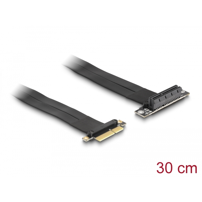 Delock PCI Expressz riser kártya x4 apa - x4 szlot 90 -os szögben kábellel 30 cm hosszú (88025) (88025)