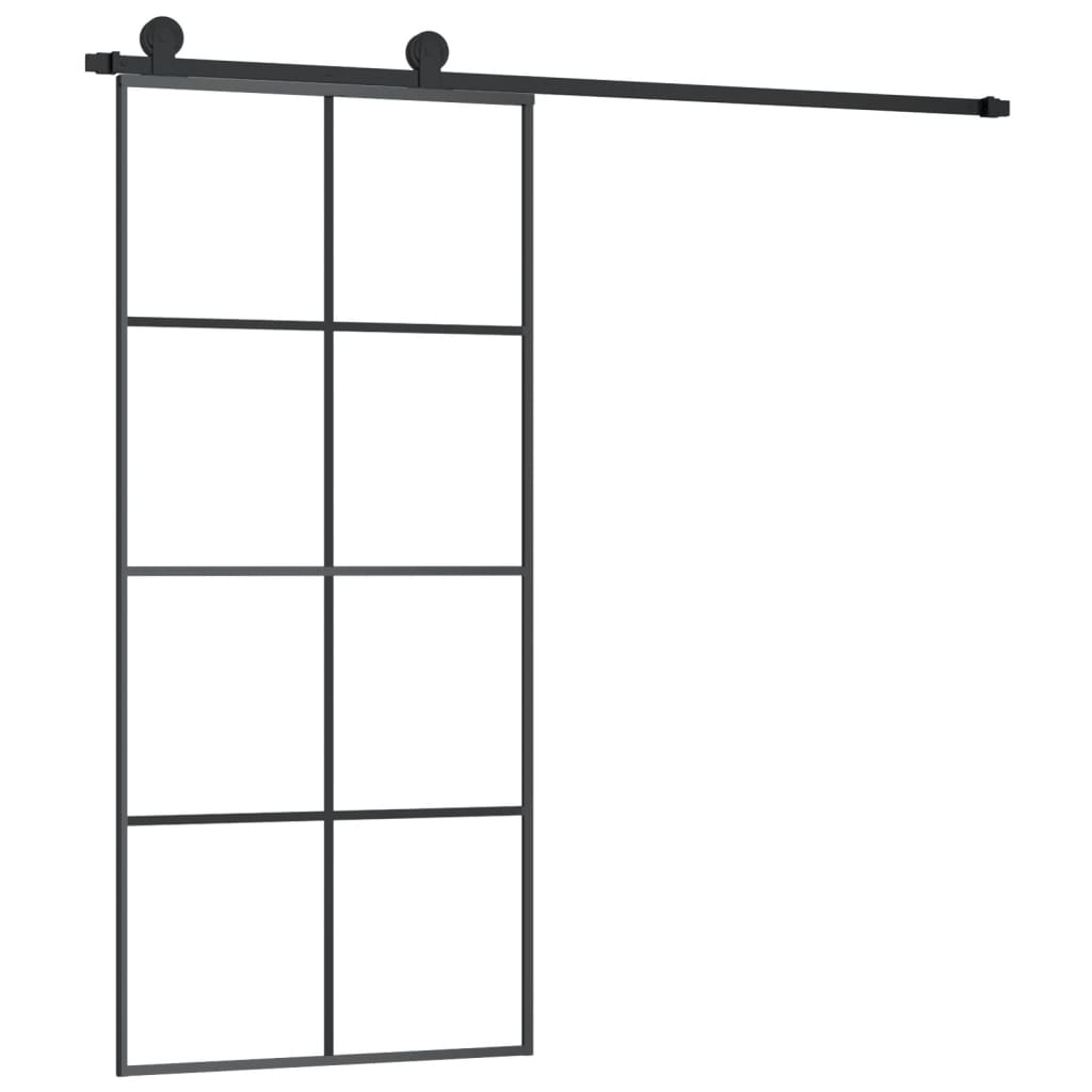 ESG üveg és alumínium tolóajtó fémszerelvény-szettel 90x205 cm (3152142)