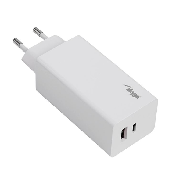 Akyga USB-A + USB-C hálózati töltő adapter fehér (AK-CH-20) (AK-CH-20)