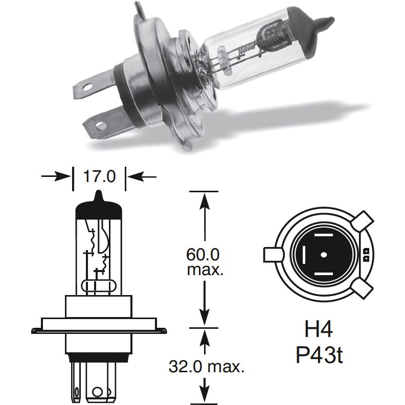 Lucas H4 60-55W P43t (LL472)