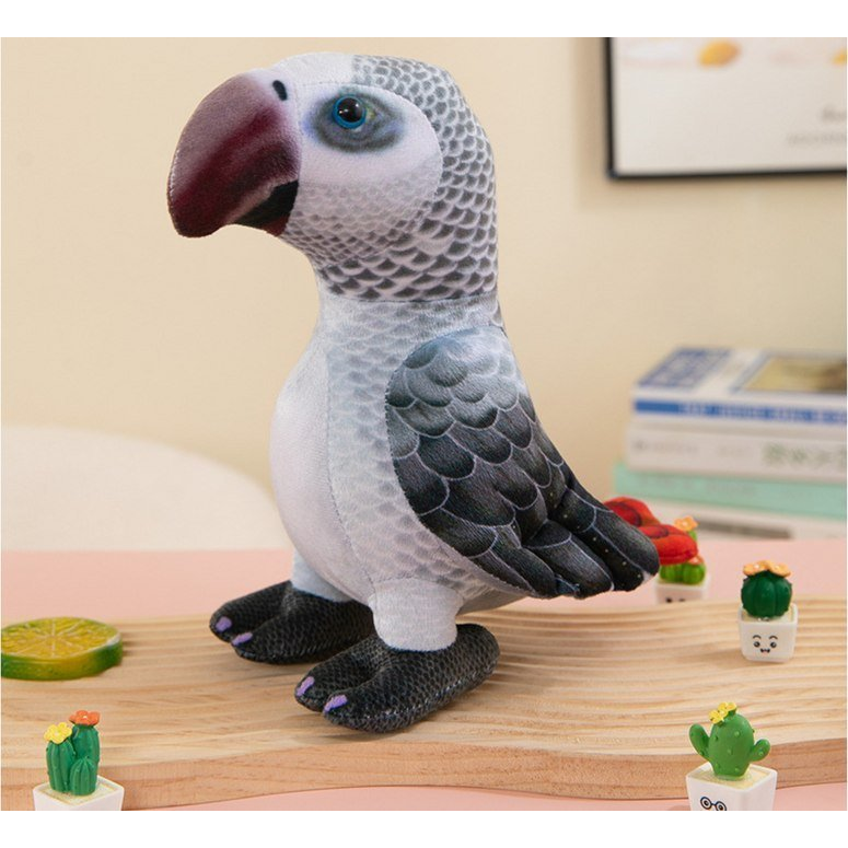 Plüss Papagáj Kabala - 20 cm, Szürke (16846)