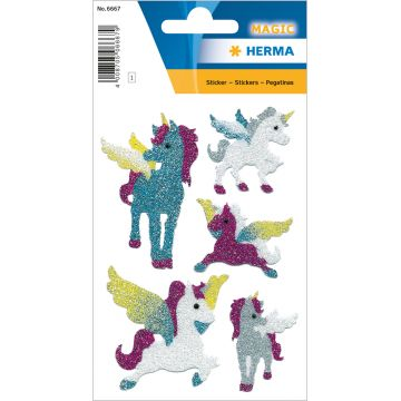 Herma: csillogó unikornis matrica (6667)