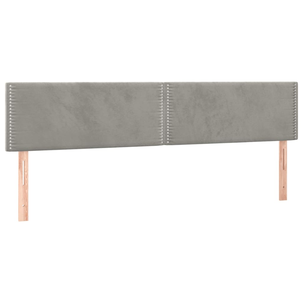 2 db világosszürke bársony fejtámla 100x5x78/88 cm (345998)