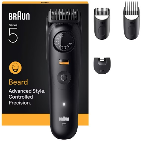 Braun BeardTrimmer 9 BT5520 тример за брада Батерия 40 2 см Работа на мокро и сухо Черен