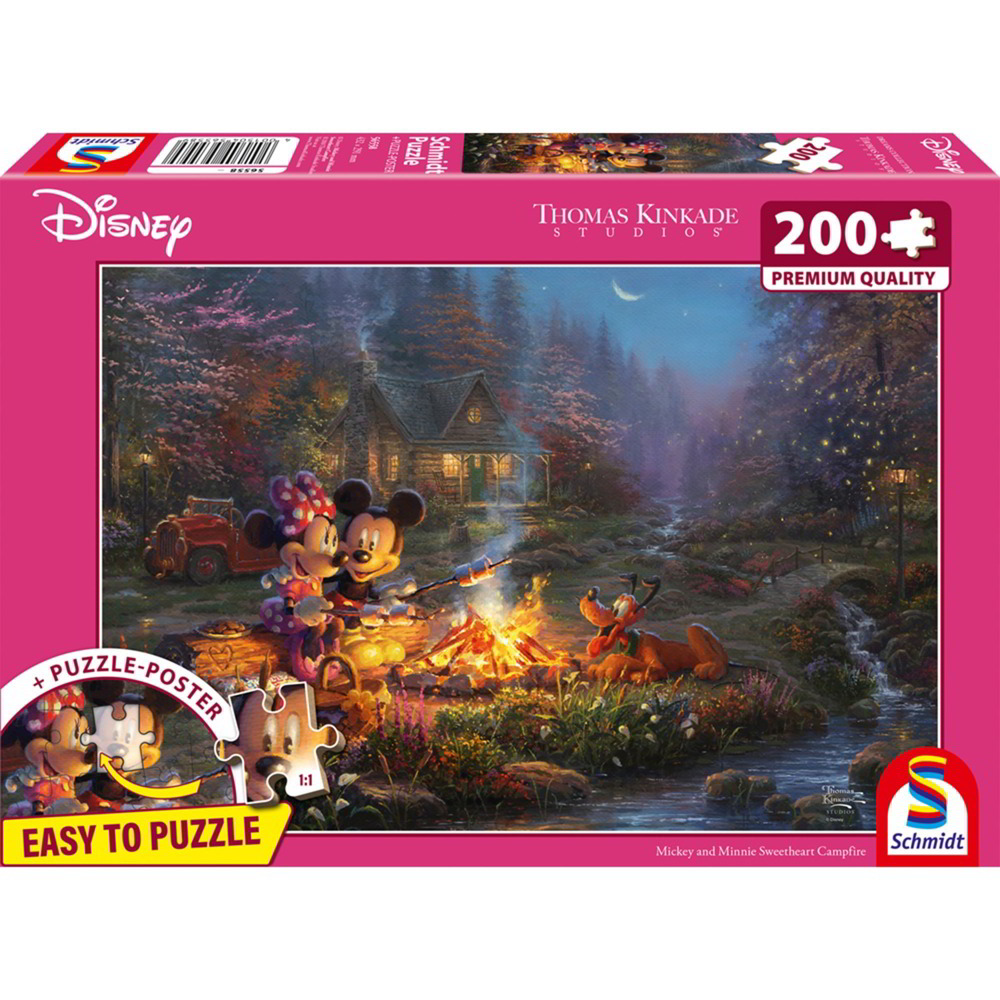 Schmidt Spiele Thomas Kinkade Studios Disney Mickey & Minnie Szerelmes tábortűz 200 darabos puzzle (56558)