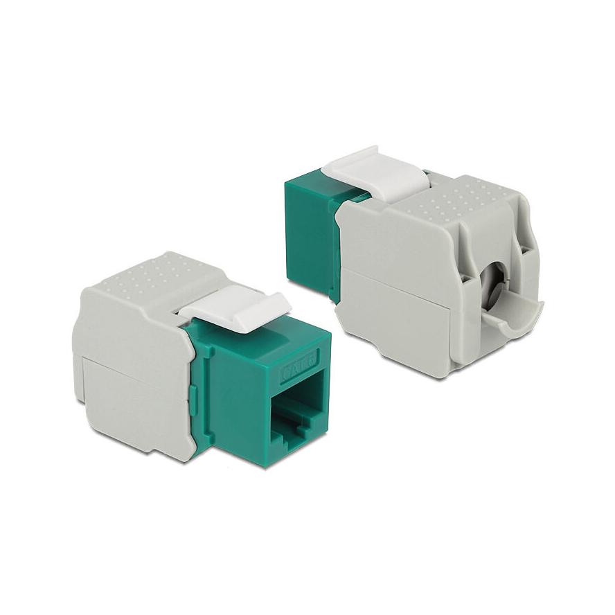 Delock Keystone modul RJ45 aljzat > LSA Cat.6 UTP zöld (86349) (86349)