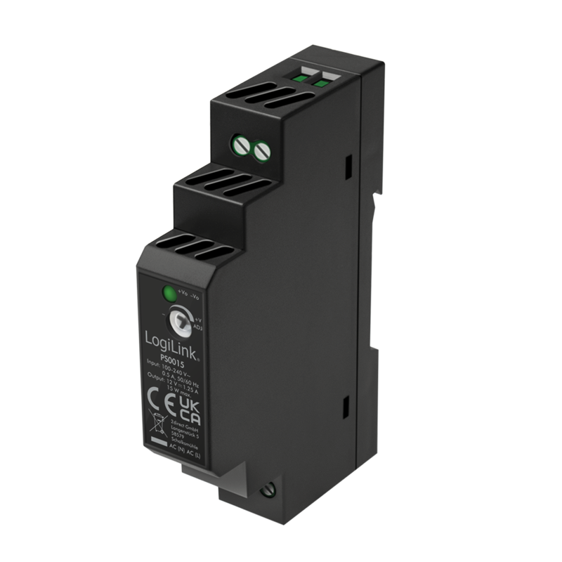 Logilink DIN-sínes tápegység 15 W / 12 V (PS0015) (PS0015)