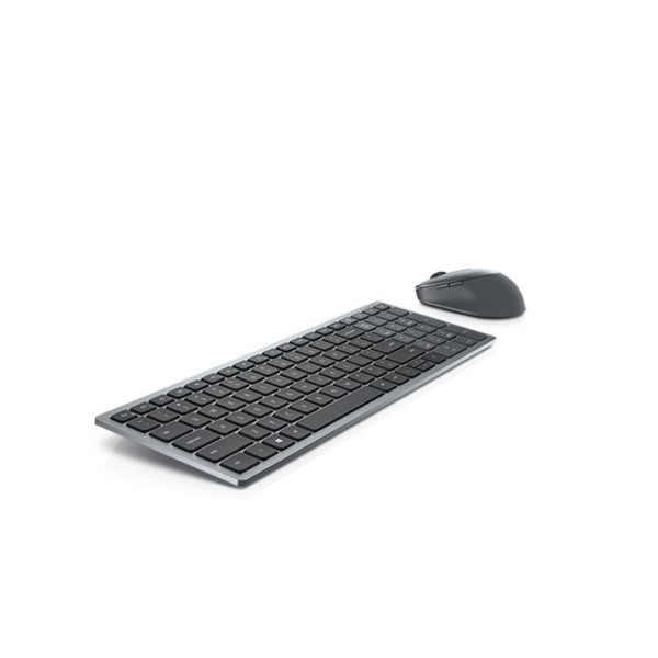 DELL KM7120W tastatur Mus inkluderet Kontor RF trådløs + Bluetooth QWERTY Nordisk Grå, Titanium