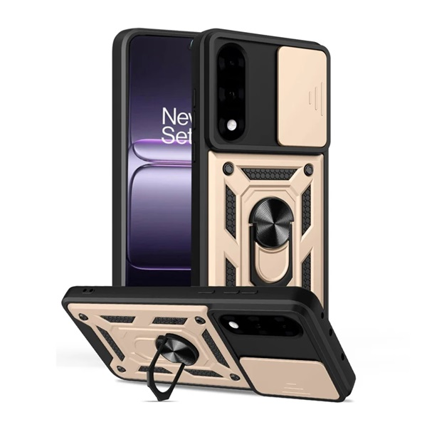 Defender szilikon telefonvédő (ütésállóság, tartógyűrű, kameravédő) ARANY OnePlus Nord 5 "Gigapack csomagolás" (GP-172251)