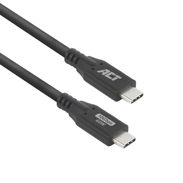 ACT AC7441 cavo USB USB 3.2 Gen 2 (3.1 Gen 2) 1 m USB C 10 Gbit/s 60 W Nero