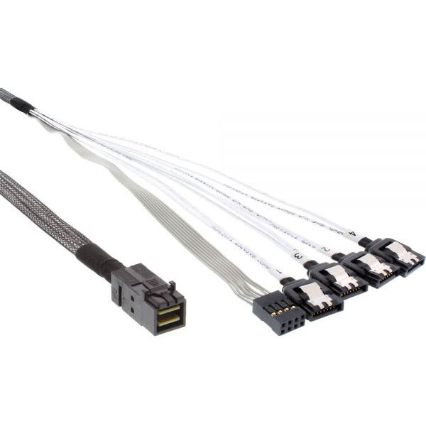Kabel SAS/SATA Mini SAS HD x4 (SFF-8643) auf SATA (4) incl. Sideband 1m