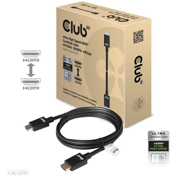 CLUB3D CAC-1370 HDMI-kabel 1,5 m HDMI Type A (Standard) Sort