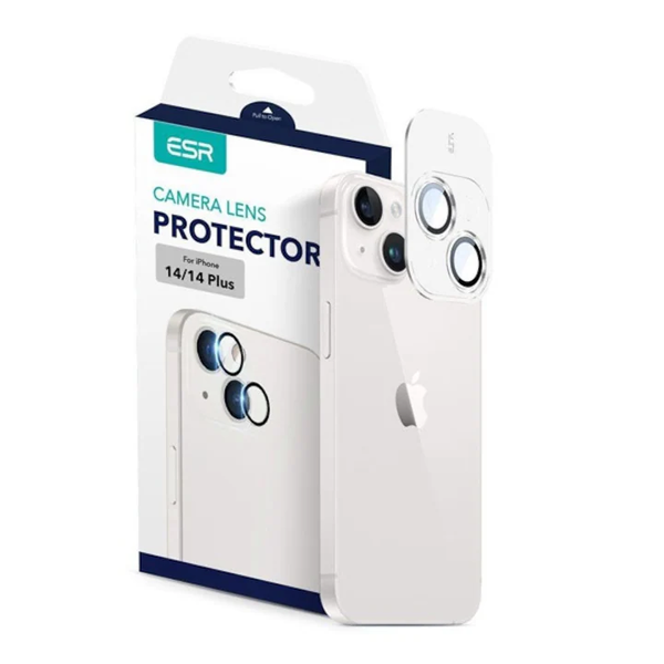 Защитно фолио за екран, съвместимо, защитно стъкло за камера Apple iPhone 14 Plus / iPhone 14 Esr 3 бр. (удароустойчиво, удобно за калъф, 9h) черно, опаковка на производителя