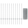 Gard Euro cu 11 Stâlpi Argintii 0,8x25 m Oțel