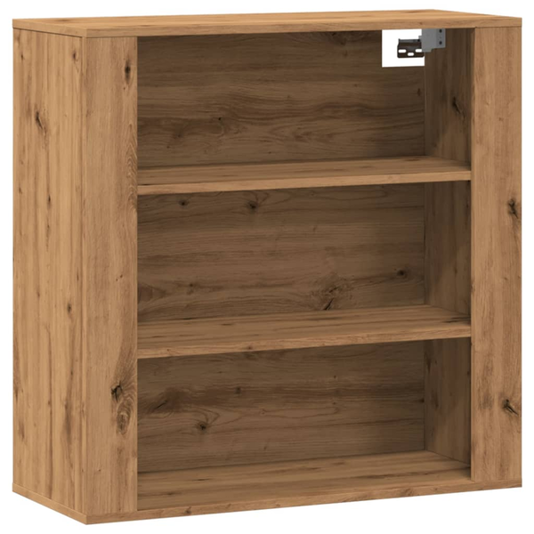 kézműves tölgy színű szerelt fa faliszekrény 80x33x80 cm